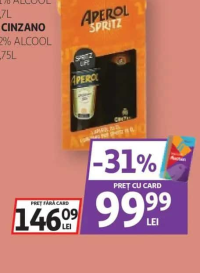 APEROL 11% ALCOOL 0,7L + CINZANO 12% ALCOOL 0,75L