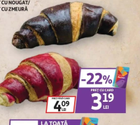 Auchan Croissant unt cu nougat/unt cu zmeură 80g