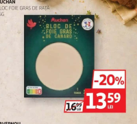 AUCHAN Bloc foie gras de rață 35g