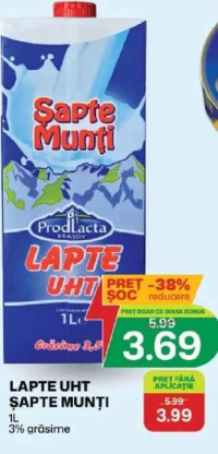 Șapte Munți Lapte UHT 1L 3% grăsime