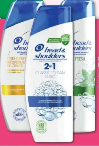 ȘAMPON HEAD&SHOULDERS 200ML (citrus fresh/clasic clean/2în1 classic clean/menthol)