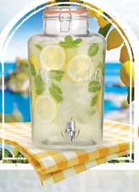 Borcan din sticlă pentru limonadă cu robinet și capac 8 L