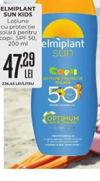 ELMIPLANT SUN KIDS Loțiune cu protecție solară pentru copii, SPF 50, 200 ml