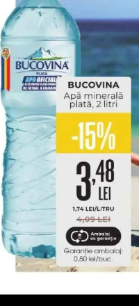 BUCOVINA Apă minerală plată 2 l