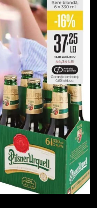Pilsner Urquell Bere blondă, 6 x 330 ml