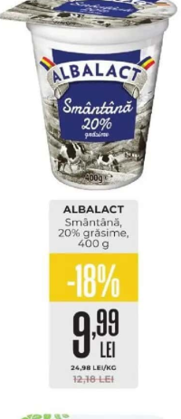 Albalact Smântână 20% grăsime 400g