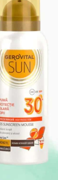 Gerovital spuma protectie solara copii SPF 30 Sun, 50 ml