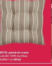 MISTEL pernă de scaun husă din 100% bumbac 40x40x7 cm