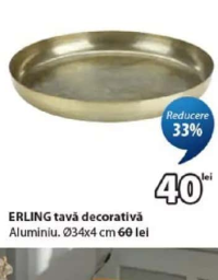 ERLING tavă decorativă Ø34x4 cm