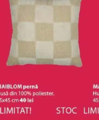 MAIBLOM pernă husă din 100% poliester 45x45 cm