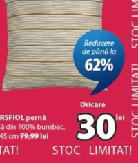 MARSFIOL pernă husă din 100% bumbac 45x45 cm