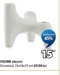 VIGNIR sfeșnic ceramică 13x16x15 cm