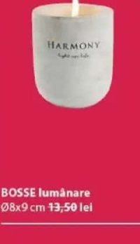 BOSSE lumânare Ø8x9 cm