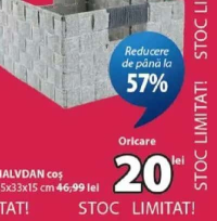 HALVDAN coș 25x33x15 cm