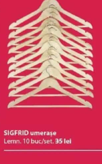 SIGFRID umerașe lemn 10 buc/set