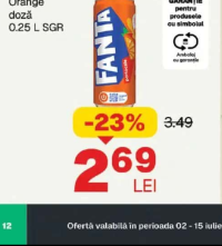 FANTA Orange doză 0.25 L SGR
