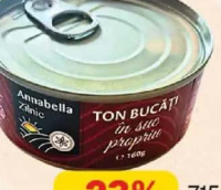 ANNABELLA ZILNIC Ton bucăți în suc propriu 160 g