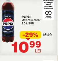 PEPSI Max Zero Zahăr 2.5 L SGR