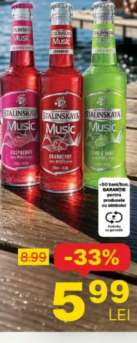 STALINSKAYA Music Cocktail Lime & Mentă / Raspberry / Merișoare 0.275 L SGR