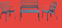 Set mobilier gradina MYRIA Capri, plastic, 4 piese, navy