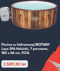BESTWAY Piscina cu hidromasaj Layz SPA Helsinki, 7 persoane, 180 x 66 cm, 1123L