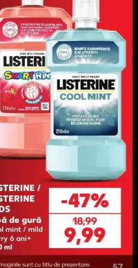 LISTERINE / LISTERINE KIDS Apă de gură cool mint / mild berry 6 ani+ 250 ml