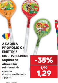 AKADIKA PROPOLIS C / EMETIX / MULTIVITAMINE Supliment alimentar sub formă de acadea diverse sortimen