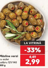 Măsline verzi cu ardei calibru 121/140 100 g