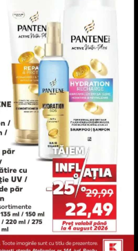 Pantene Pro-V Şampon / Balsam / Ulei pentru păr / Spray fără clătire cu protecție UV / Spray de păr