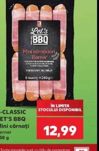 K-Classic Let's BBQ Mini cârnăciori Berner 8 buc 250 g