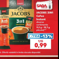 JACOBS 3IN1 Cafea Instant diverse sortimente 11,1 g - 12,7 g pliculeț