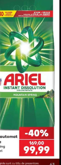 ARIEL Detergent automat pentru rufe mountain spring 130 de utilizări 8.45 kg