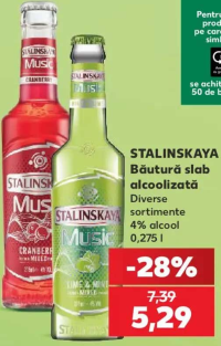 STALINSKAYA Bautură slab alcoolizată diverse sortimente 4% alcool 0.275 l