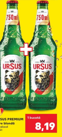 Ursus Premium Bere blondă 0,75l