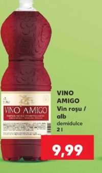 VINO AMIGO Vin roșu / alb demidulce 2 l