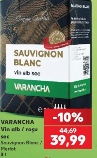 VARANCHA Vin alb / roșu sec Sauvignon Blanc / Merlot 3 l BIB