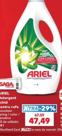 Ariel Detergent lichid pentru rufe mountain spring / color / sensitive 40 de utilizări 1,8 l