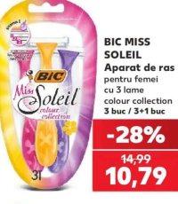BIC MISS SOLEIL Aparat de ras pentru femei cu 3 lame colour collection 3 buc / 3+1 buc