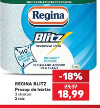 Regina Blitz Prosop de hârtie 3 straturi 2 role