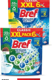 BREF Odorizant pentru toaletă pin / lămâie 6x50 g
