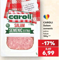 CAROLI Salam semenic extra feliat 100 g