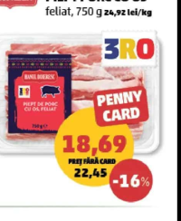Hanul Boieresc Piept Porc cu Os feliat 750 g