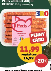 Periș Cârnați Subțiri de Porc 500 g