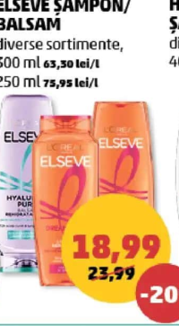 Elseve Șampon/Balsam diverse sortimente 300 ml/250 ml