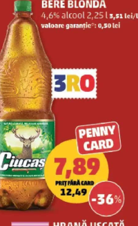 Ciucaș Bere blondă 4,6% alcool 2,25 l