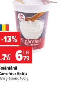 Carrefour Extra Smântână 25% grăsime 400g