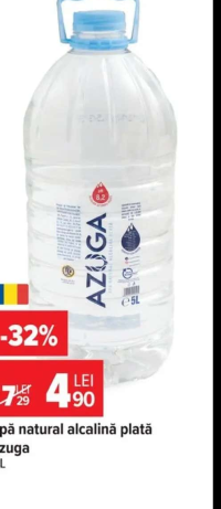 Apă naturală alcalină plată Azuga 5 L