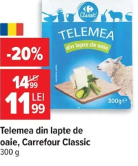 Carrefour Classic Telemea din lapte de oaie 300g