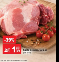 Spată de porc, fără os per 100 g