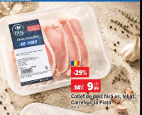 Carrefour la Piață Cotlet de porc fără os, feliat, 400 g
